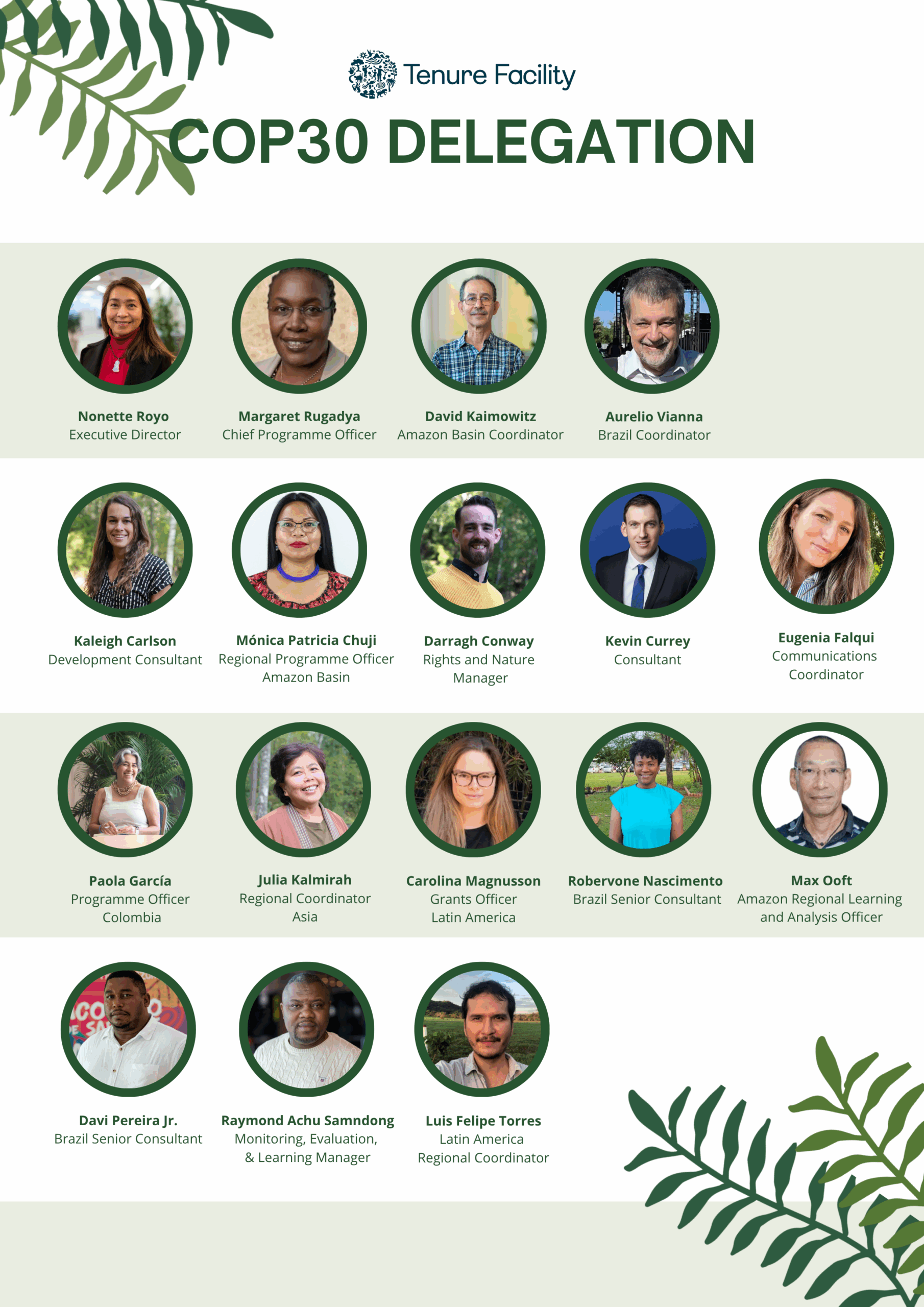 Tenure Facility Delegation COP30